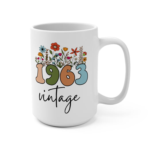 60th Birthday Wildflower Mug - 15oz White Mug