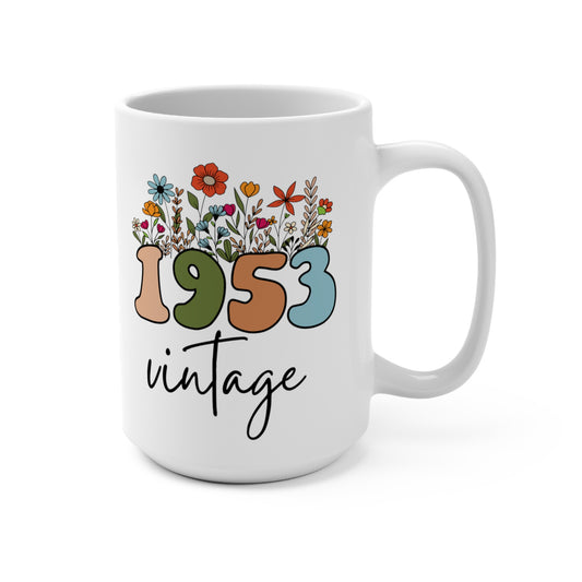 70th Birthday Wildflower Mug - 15oz White Mug