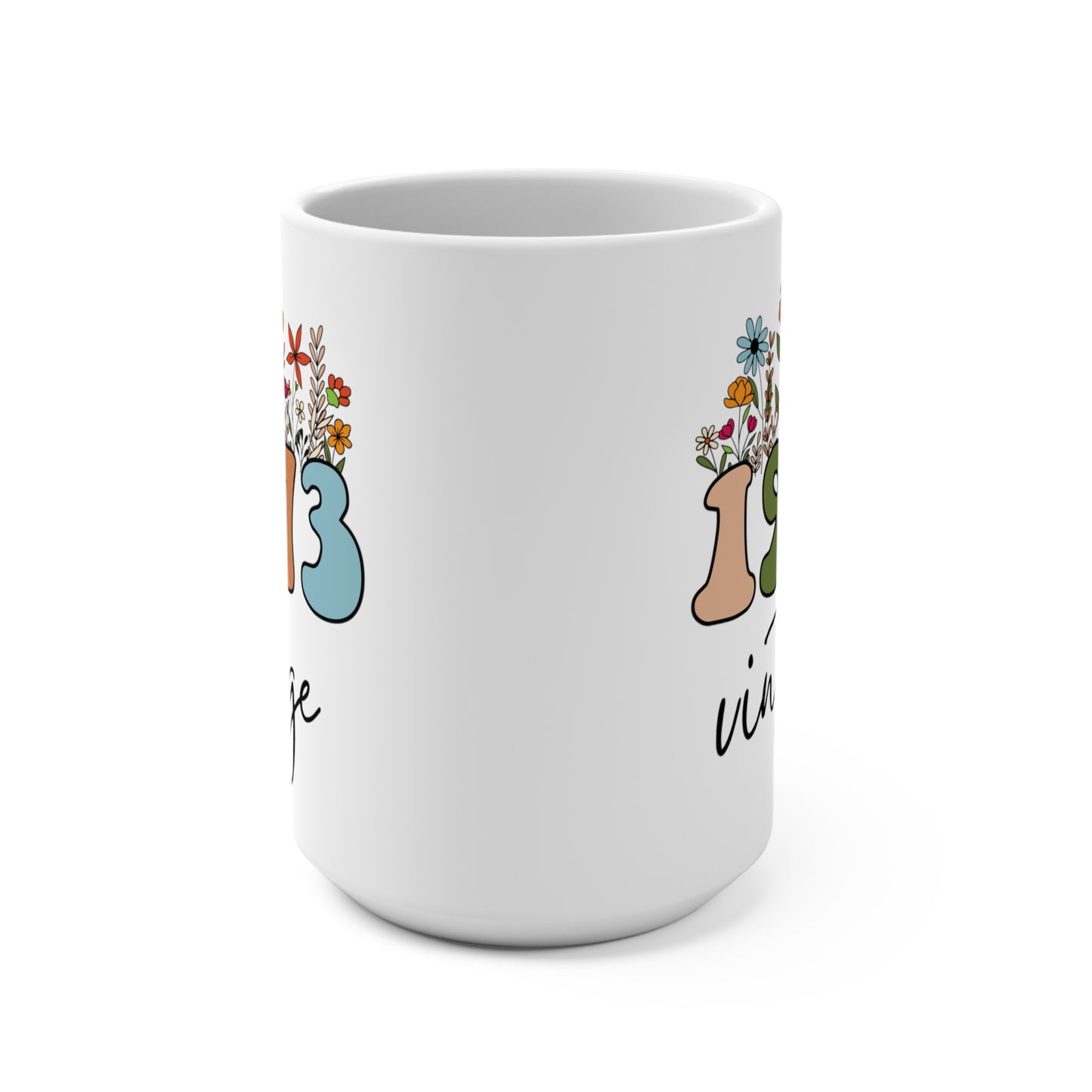 50th Birthday Wildflower Mug - 15oz White Mug