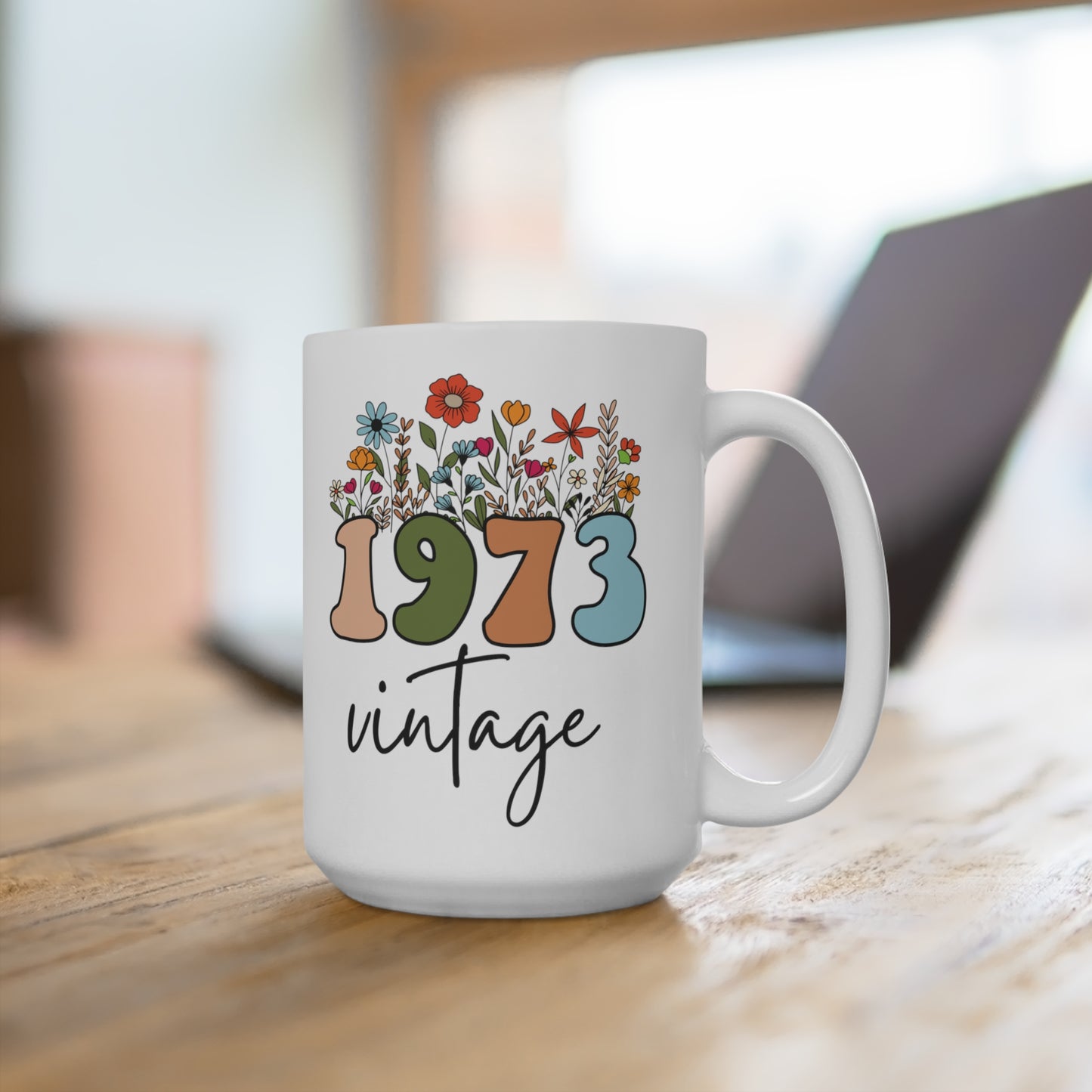 50th Birthday Wildflower Mug - 15oz White Mug