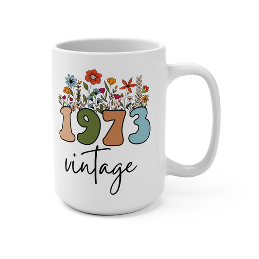 50th Birthday Wildflower Mug - 15oz White Mug